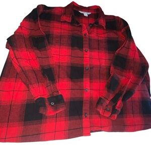 Old Navy Taylor Swift red/black plaid The Boyfriend Shirt flannel plus s XXL EUC